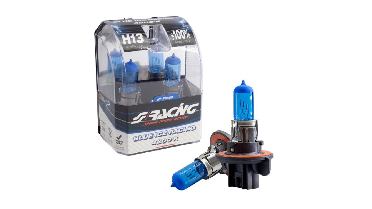 Simoni+Racing+Ampoules+Halog%C3%A8ne+%27Blue+Ice+Racing%27+H13+%284200K%29+12V%2F60-55W%2C+set+de+2+pi%C3%A8ces+ECE-R37